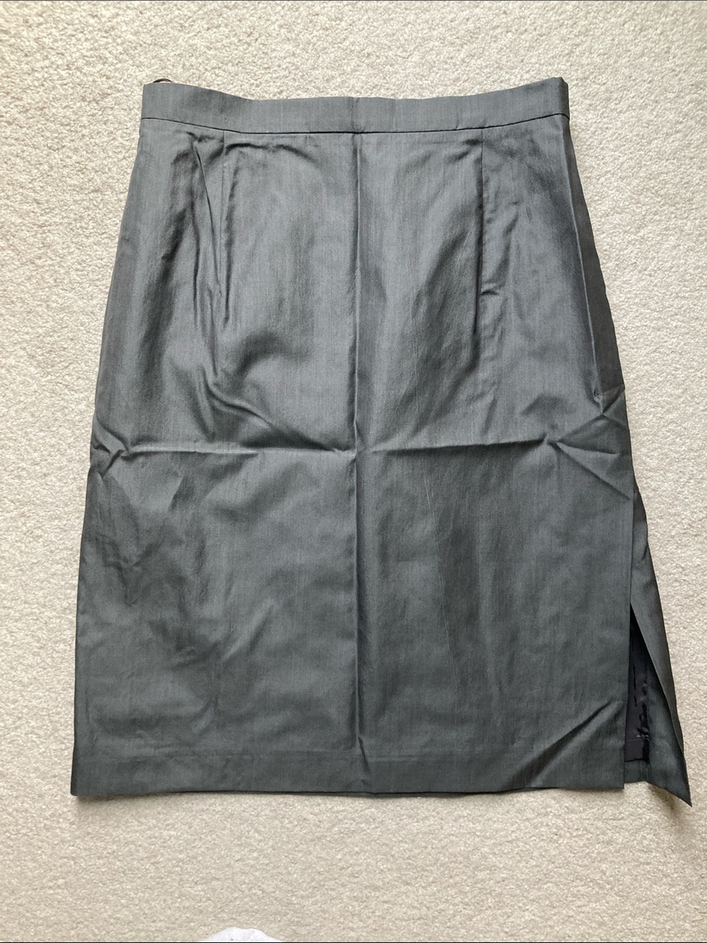 Jil Sander gray silk and wool blend skirt